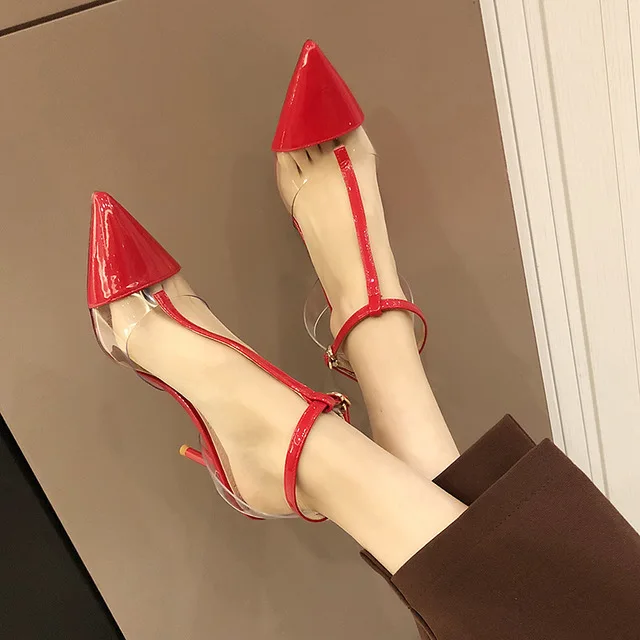 Новинка женские модные повседневные туфли с острым носком на высоком тонком
