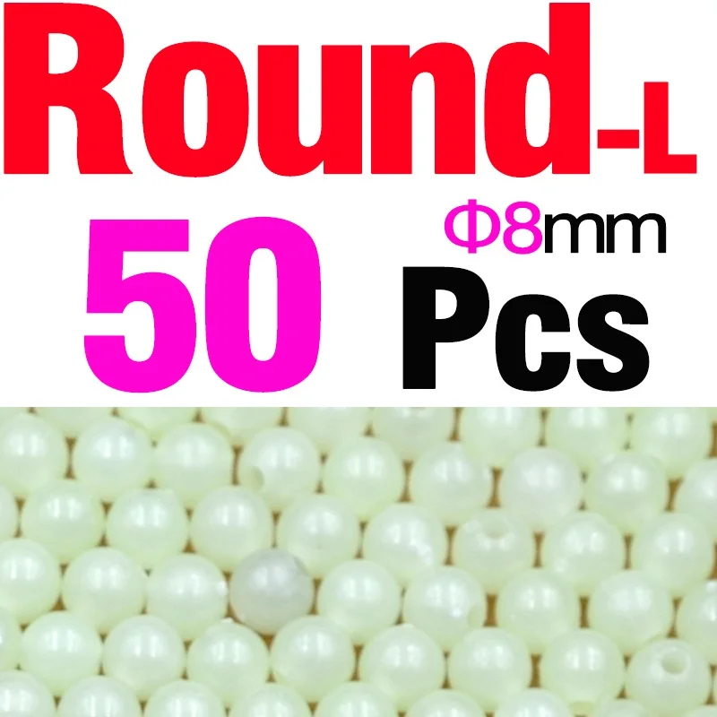 50Pcs Round L MNFT 50/100/200 ПК 5 Размеры световой для ночного бусины для рыбалки оливкового круглое свечение в рыболовные приманки Пластик в темная приманка плавающие рыболовные снасти - Цвет: 50Pcs Round L