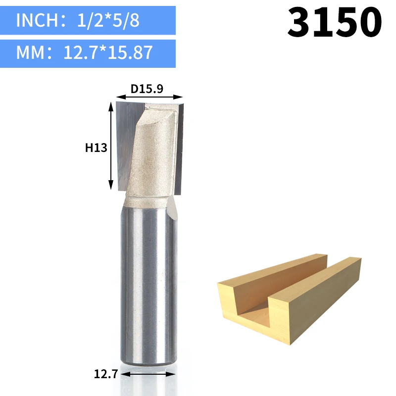 3150 HUHAO 1 шт. 1/" хвостовик ЧПУ для очистки нижней части фрезы Деревообрабатывающие инструменты Два флейты Концевая фреза фрезы для дерева режущие инструменты - Длина режущей кромки: 3150