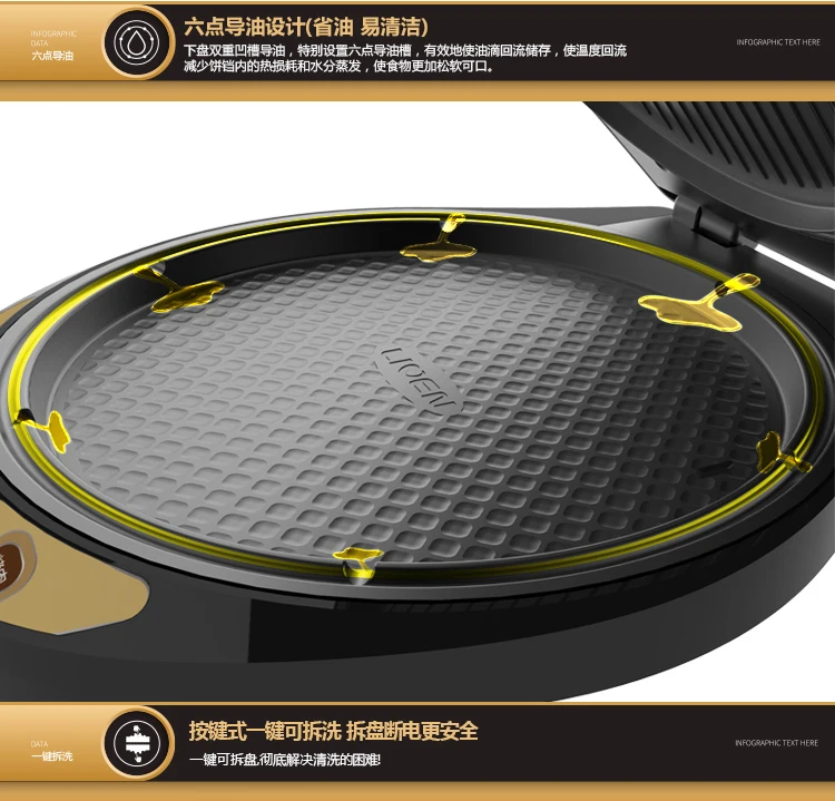 LiRen dianbingcheng LR-A434A Съемная подвеска с двойным боковым нагревом торта стойла электрическая жарочная машина