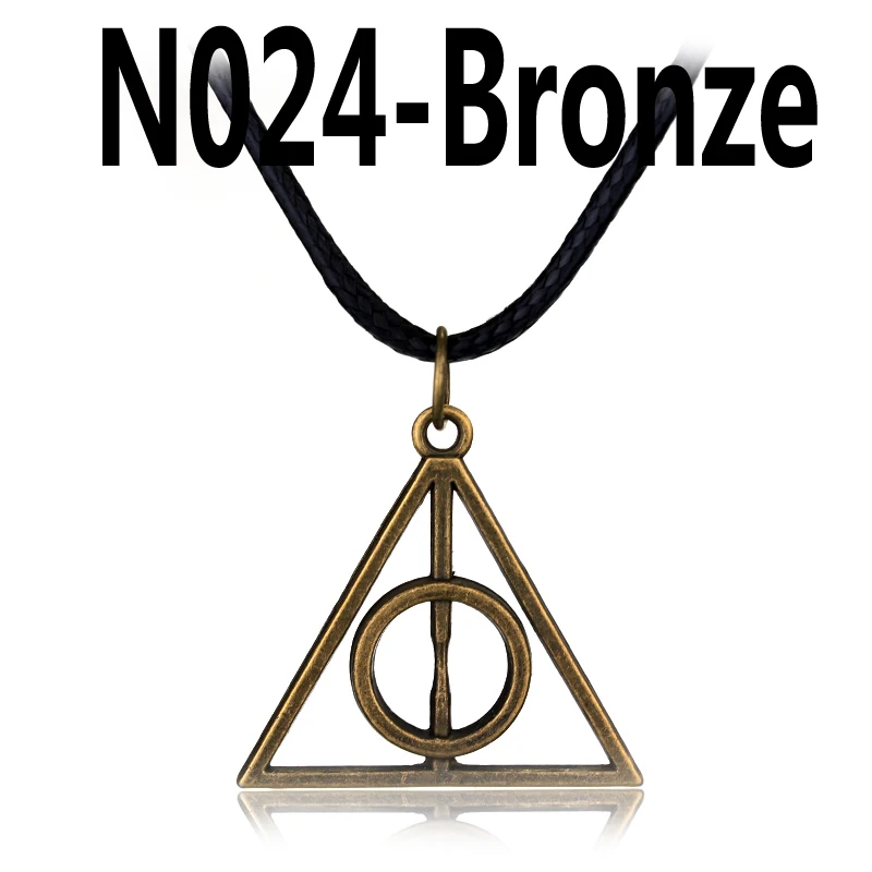 Bronze Фильм простой Deathly Hallows Collier крест State мужчины t ожерелье кулон для мужчин женщин треугольные аксессуары фильм подарок - Окраска металла: Bronze
