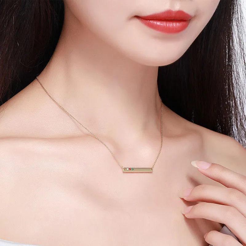925 Sterling Silver Strip Necklace Colorful Crystal Form Swarovski Choker For Women Anniversary Fine Jewelry Simple Design Gifts | Украшения