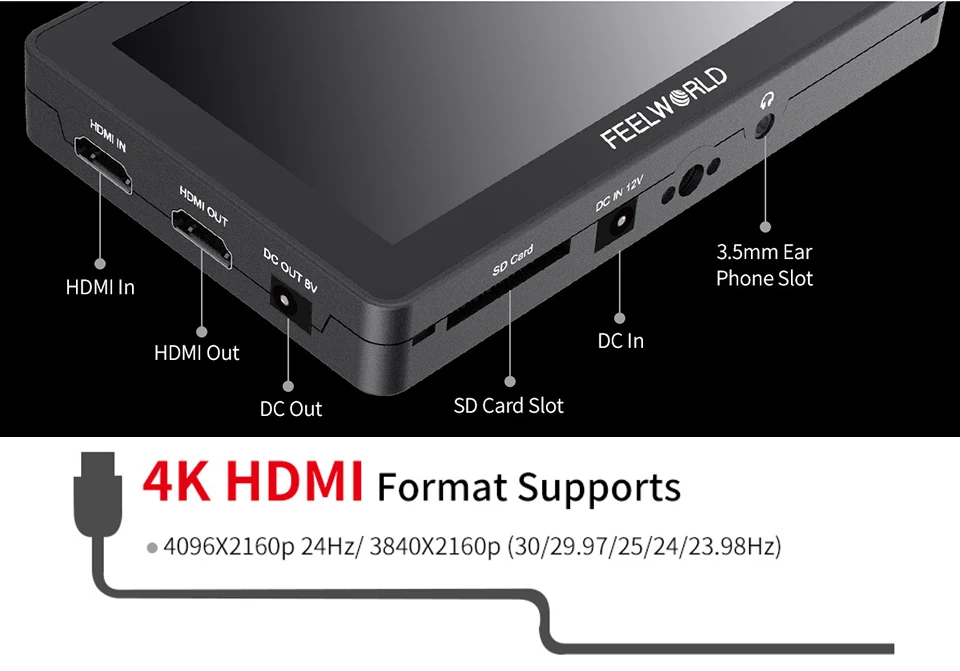 FEELWORLD F6 PLUS 5,5 дюймов 3D LUT сенсорный экран 4 K HDMI монитор Full HD 1920x1080 ips DSLR камера полевой монитор для камеры s Nikon