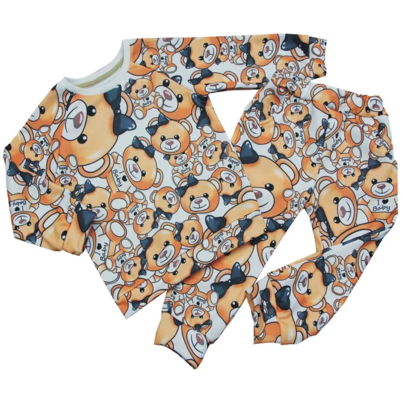 Комплект для девочек милая детская одежда с медвежонком комплект детской одежды