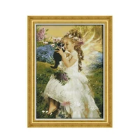 handmade diy needlework 11ct14ct variety specifications embroidered cross stitch kit cats and girls large picture embroidery