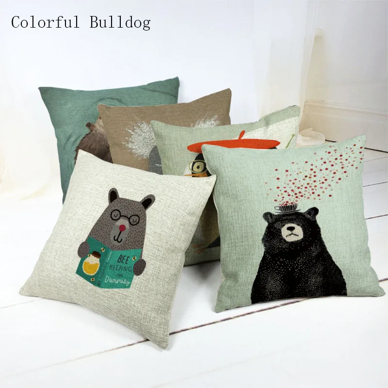 Мультяшный животный коричневый медведь наволочка для подушки африканские