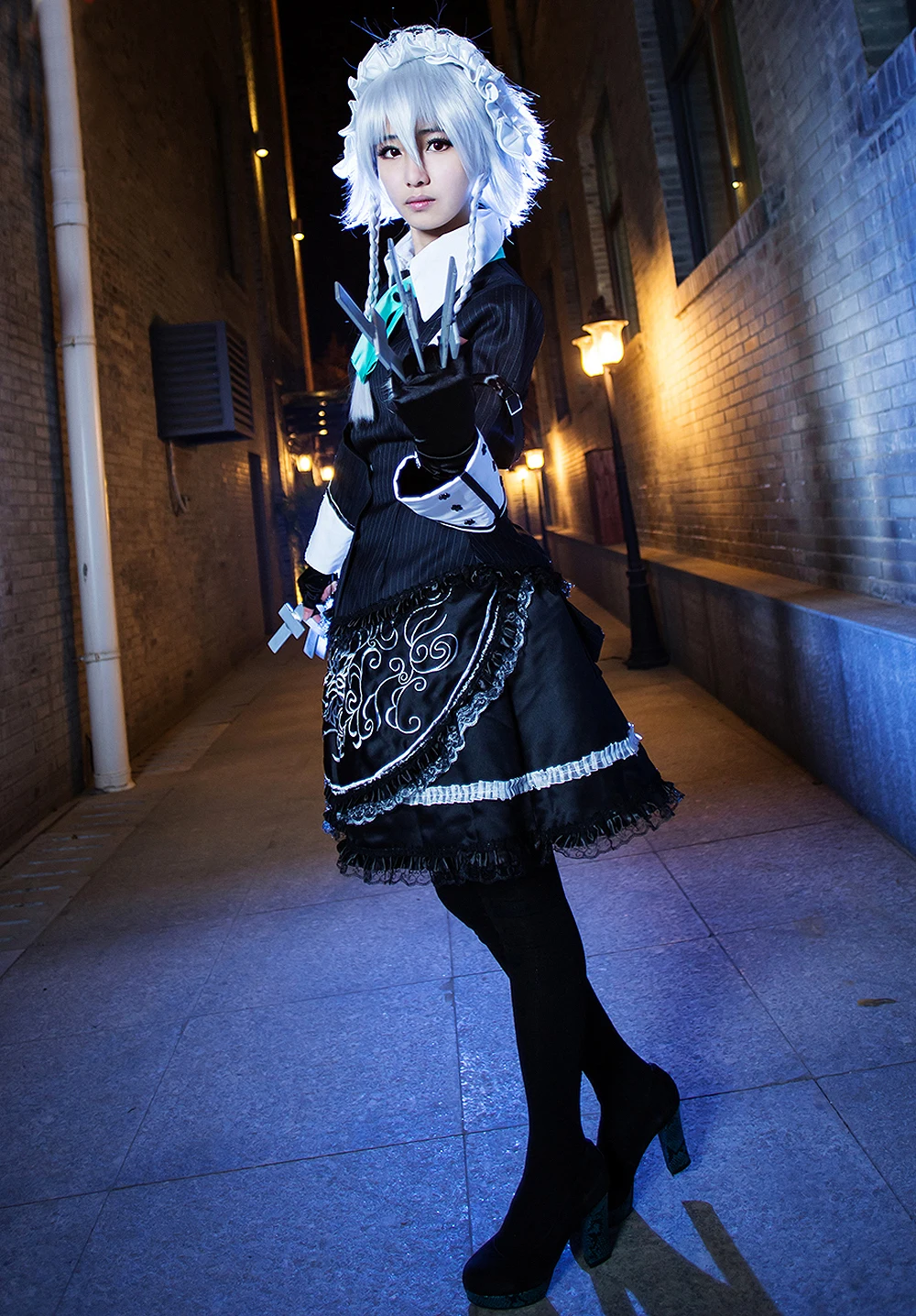 Костюм для косплея изайои Сакуя аниме костюм горничной Touhou Project|anime maid costumes|cosplay