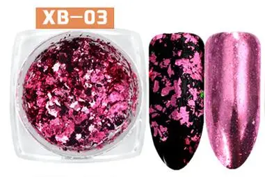 XB03 0,2 г/кор. DIY нерегулярные пигмент Блестки для ногтей хлопья блестки порошок «Волшебное зеркало» блестит золотой и серебряный цвета для художественного оформления ногтей - Цвет: XB03