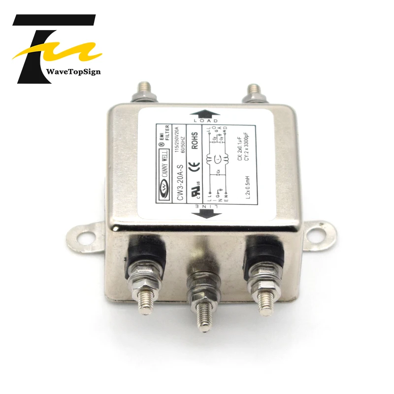 CANNY Power EMI Filter CW3-6A 10A 20A-S AC 220V Однофазное помехоподавление |