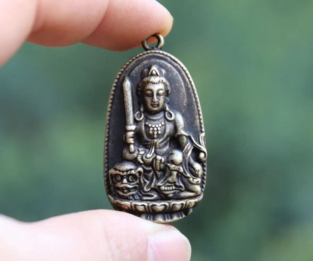 Кулон-амулет Будды из чистой бронзы восемь святых-патронов Китайский Зодиак Заяц