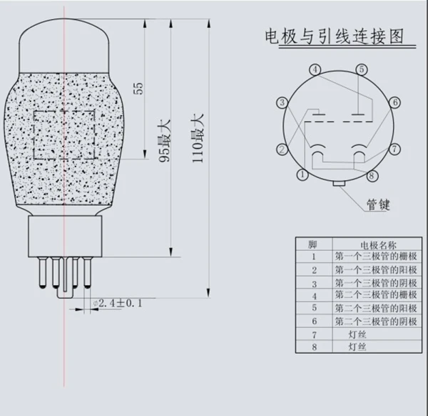 2pcs Shuguang CV181-Z Premium Treasure Vacuum Tubes Replace 6SN7GT,6SN7-T,WE6SN7,CV181-T Matched Pair Amplifier HIFI Audio