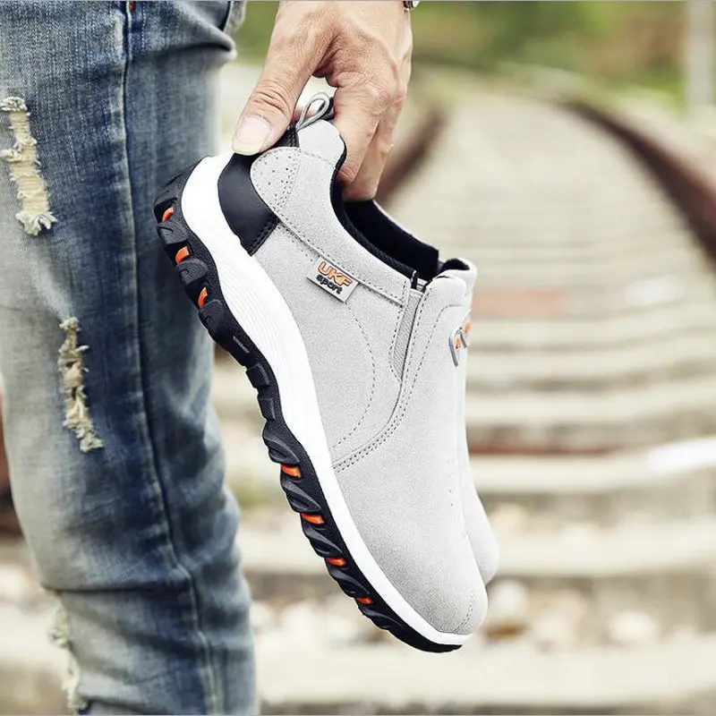 New Autumn Men Sneakers Slip On shoes Male Suede Leather Lazy loafers flats casual HB-18Z | Обувь