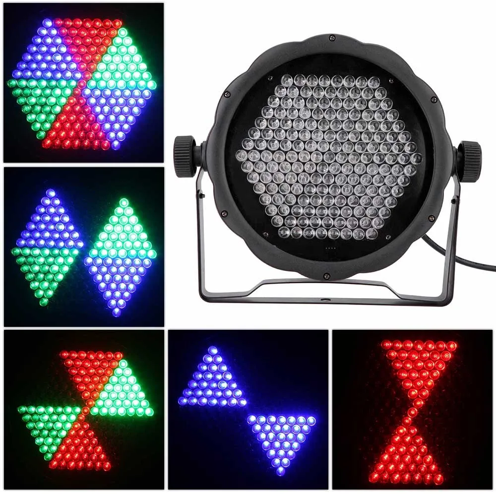 Par 64 Lamp AC90-240V 25W 169 RGB LEDs Effect Light DMX512 Voice-control Stage Lighting Disco DJ KTV Bar Party Show