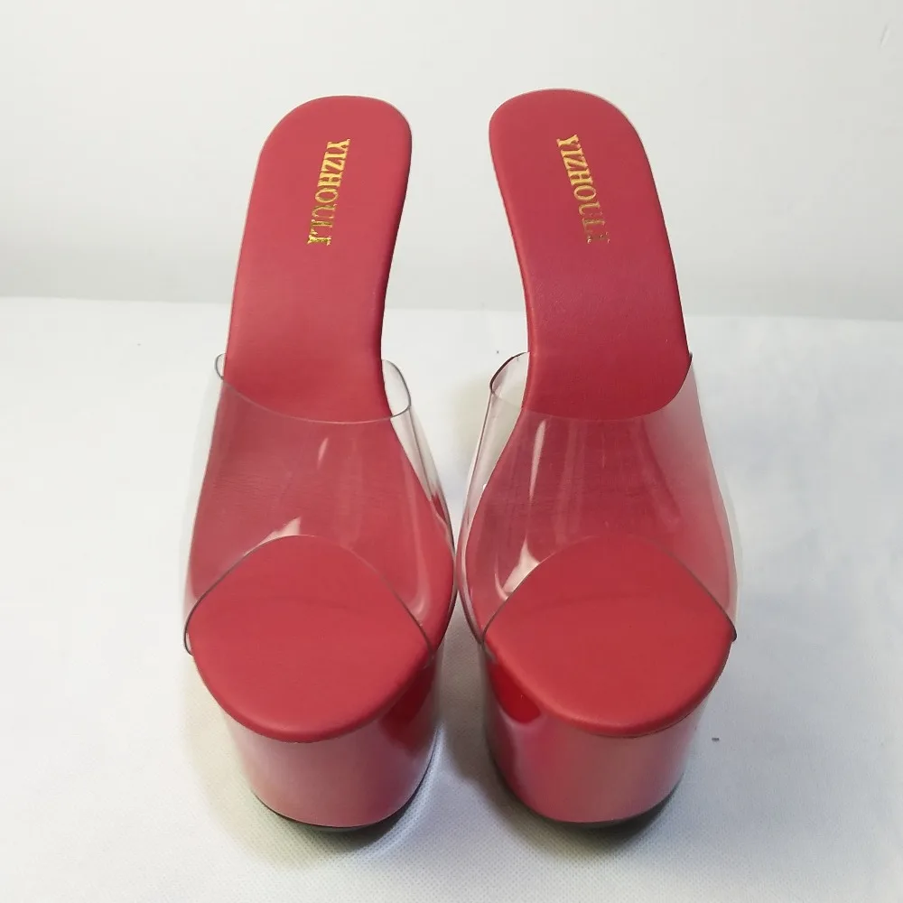 Пикантные женские летние шлепанцы на шпильке 15 см и обувь для танцев шесте 6