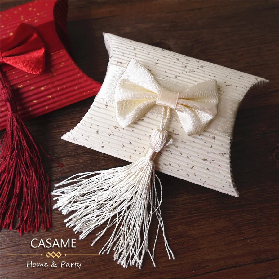 Подарочные бумажные коробки для подушек цвета слоновой кости упаковка шоколада