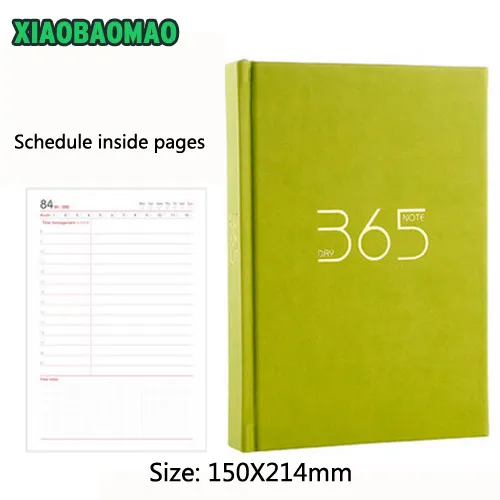 schedule inside page Толстый! Высокое качество! 365 ежедневный план, ежемесячный недельный дневник, блокнот, бумага, 184 листов, планировщик, креативный - Цвет: schedule inside page
