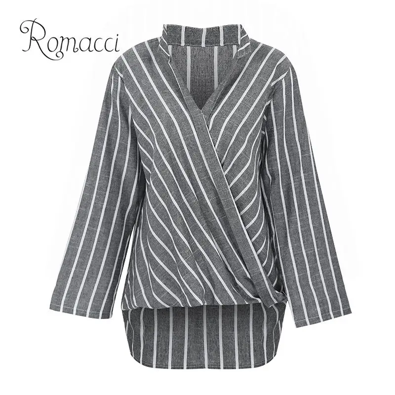 Женская блузка с контрастными полосками Romacci повседневная офисная рубашка v