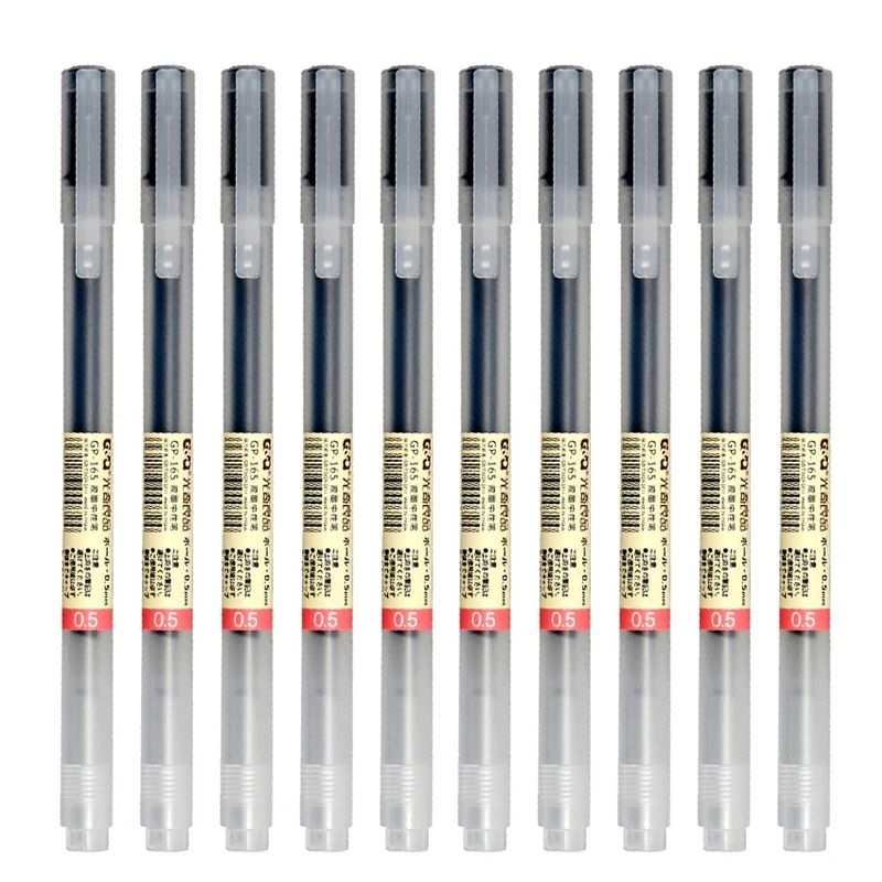 10 pieces Black 10 шт./лот, японская цветная гелевая ручка, набор, 0,5 мм, матовая цветная ручка Kawai Stylo, гелевая ручка для рисования, цветные, милые канцелярские принадлежности, школьные принадлежности - Цвет: 10 pieces Black