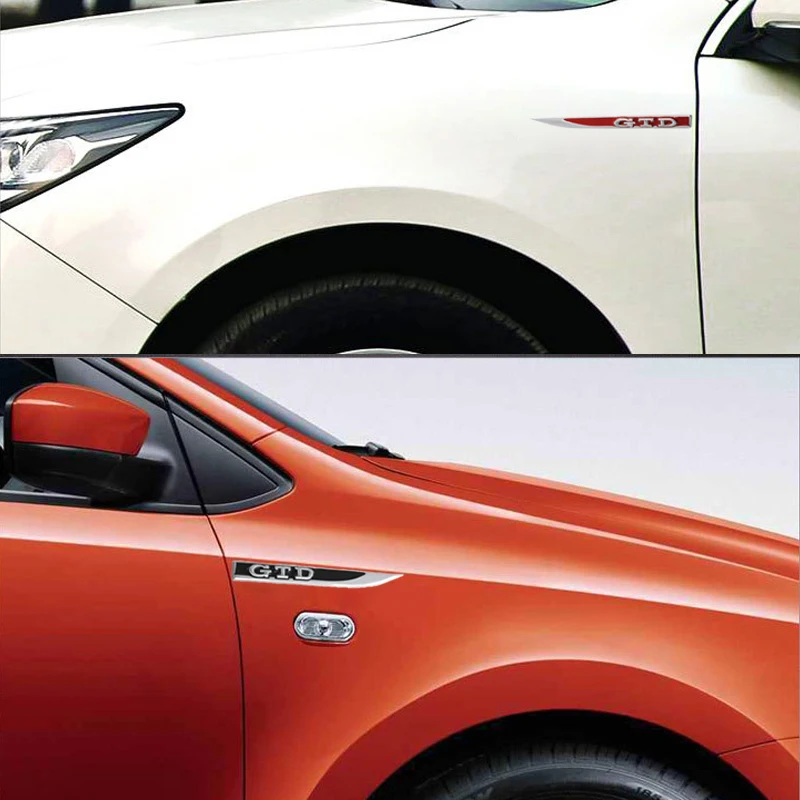 Пара автомобильных наклеек с боковым крылом значок на крыло эмблема GTD наклейка