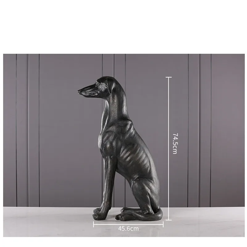 Greadog Greyhound статуя Собака Животное Смолы ремесленник шоу окно отель Гостиная украшения 29 дюймов R1092