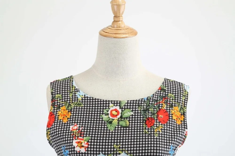 Винтажное Цветочное платье, женское вечернее платье без рукавов, 50s 60 s, элегантное рокабилли, сексуальное платье с поясом размера плюс, офисное платье