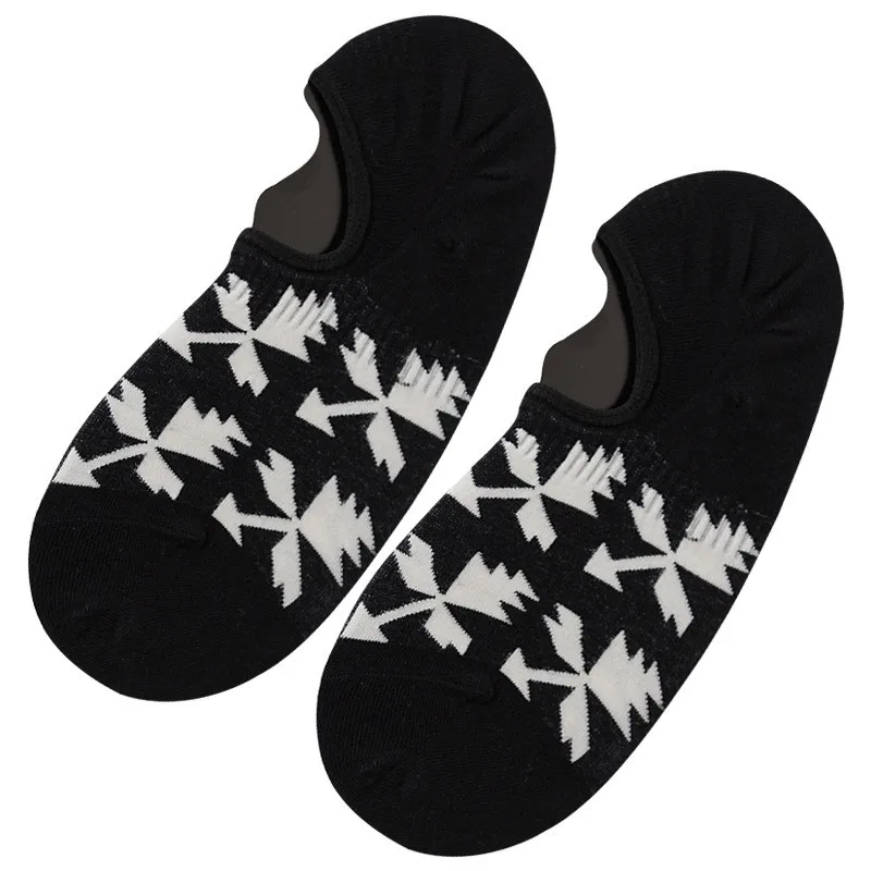 

4 Pairs Caramella Men's Socks Black Series Cotton Thin Breathable Invisible Socks for Spring and Summer