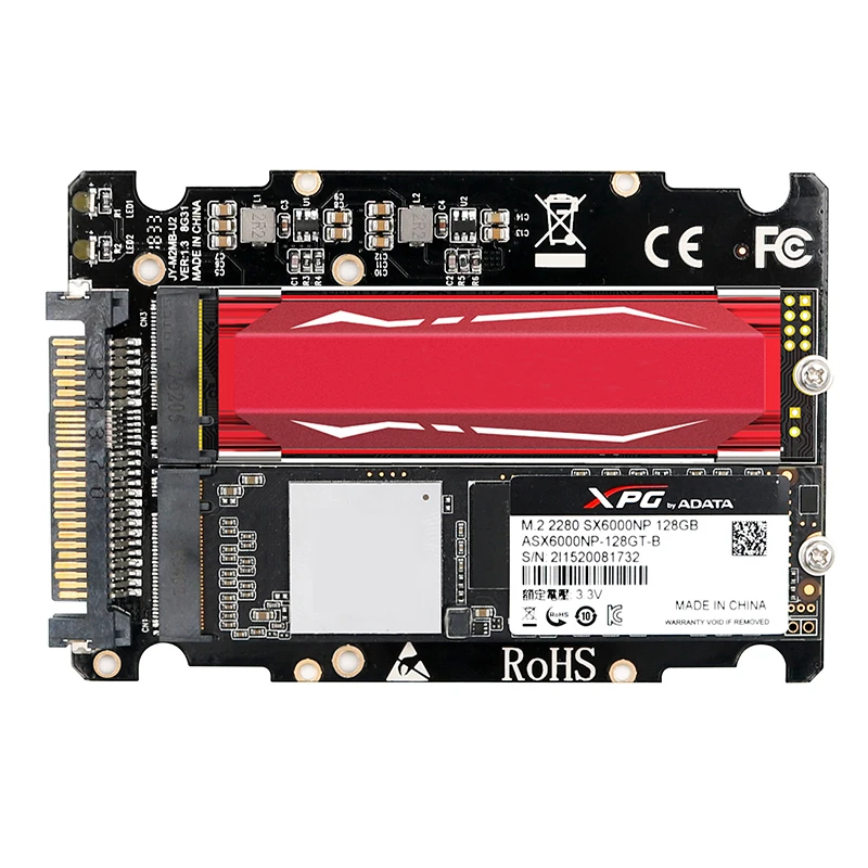 Адаптер M.2 SSD в U.2 адаптер 2в1 NVMe и SATA-Bus NGFF PCI-e для PCIe M2 конвертер настольных