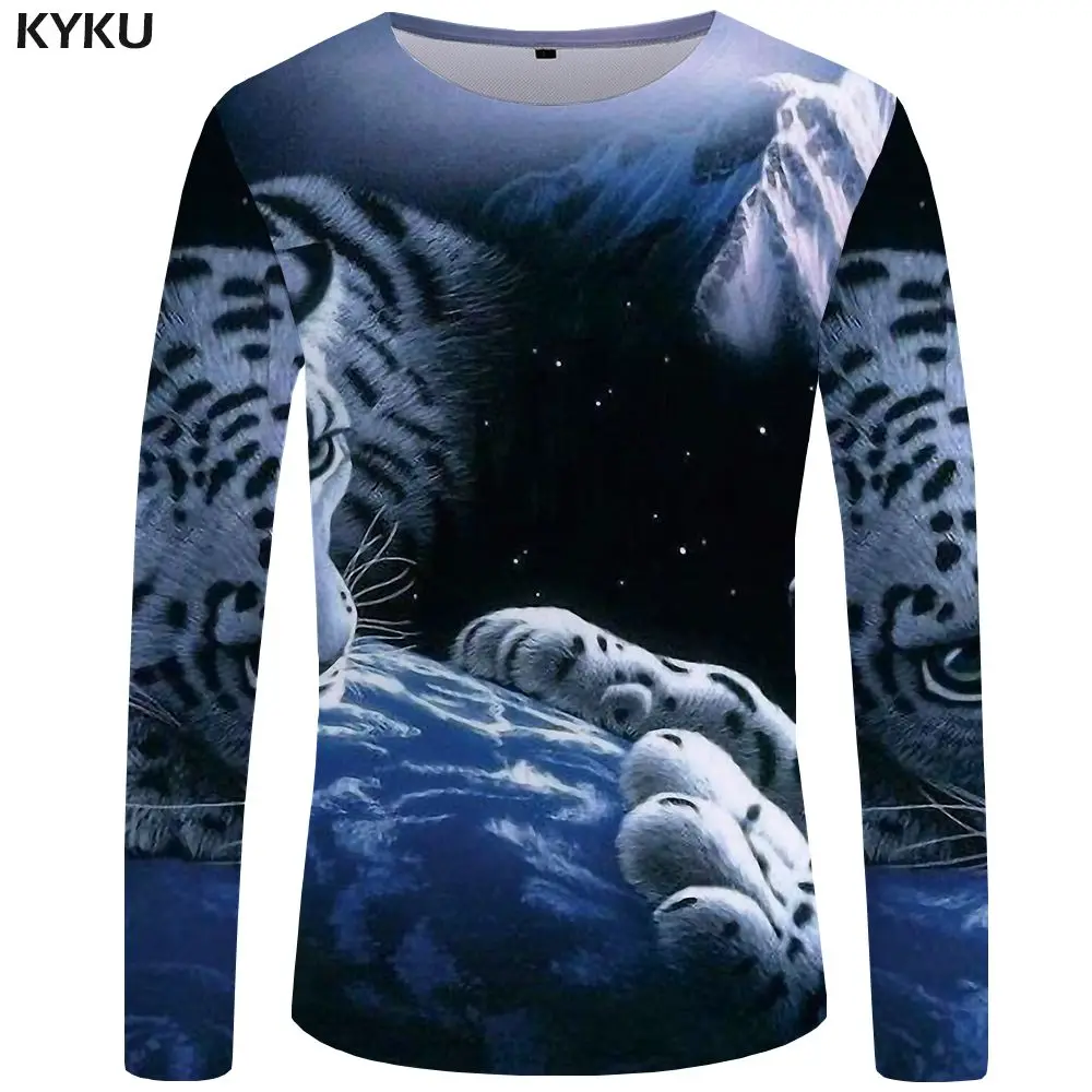 3d t shirt 09 KYKU Tiger Футболка мужская футболка с длинным рукавом пламя Япония животное крутой принт панк забавная футболка s Рок мужская одежда короткий рукав - Цвет: 3d t shirt 09