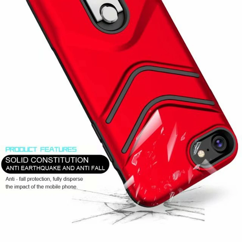 Ultra Thin Kickstand Case for iPhone X XR XS Max With Key Ring Coque 6 6s 7 8 Plus 360 Shockproof Fundas |
