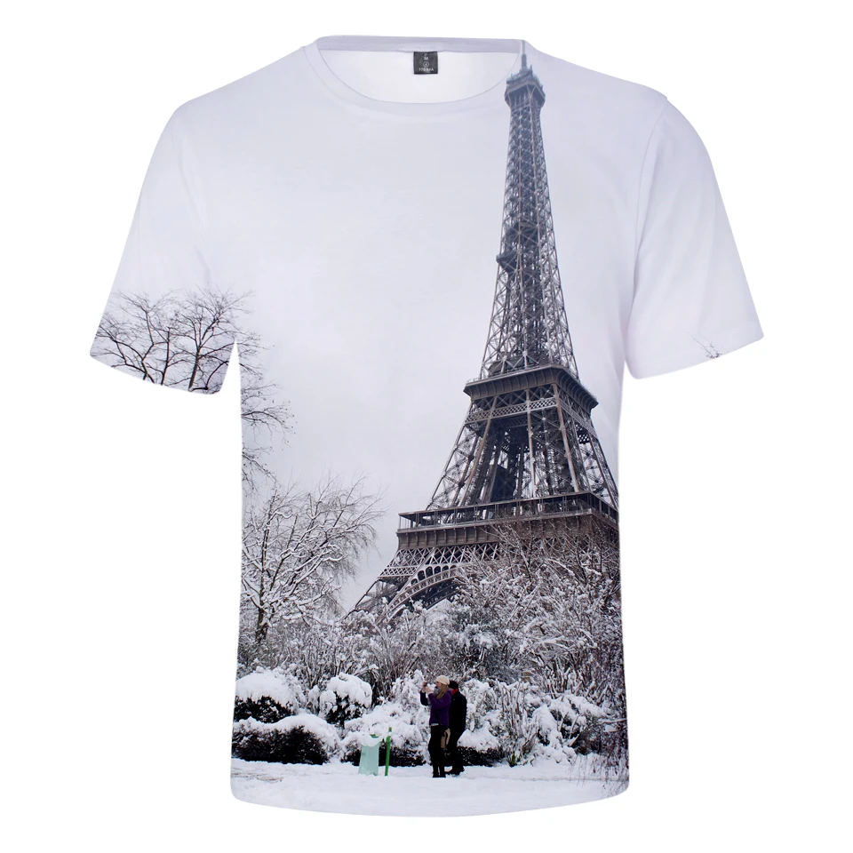 

France Paris Eiffel Tower 3D t shirt Men/Women t-shirt Famous La Tour Eiffel 4XL tshirt Pullover t shirts Tee brand Clothes