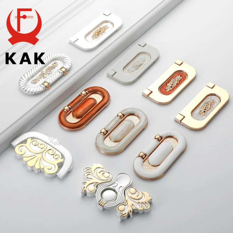 Ручки и ручки шкафа KAK из цинкового сплава татами скрытые дверные кухонные черные