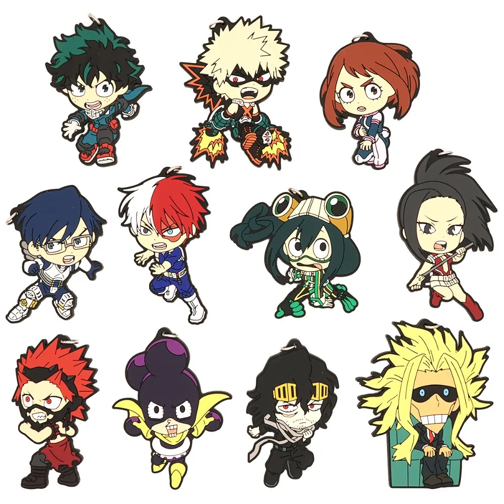 Мой герой училища Аниме Boku no Hero Academy Deku Bakugo Shoto Allmight Eijiro Uraraka ластик головной костюм героя резиновый брелок