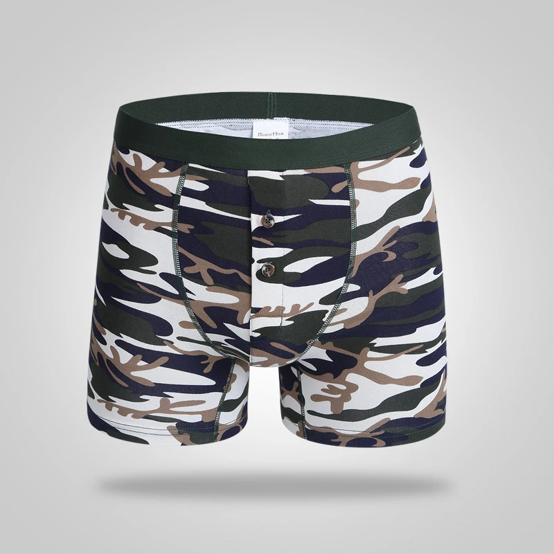 Высокое качество Брендовое длинное нижнее белье мужские боксеры камуфляжные
