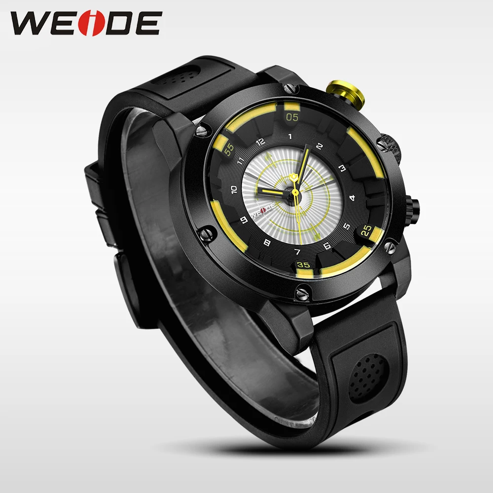 WEIDE роскошные оригинальные силиконовые часы кварцевые мужские спортивные