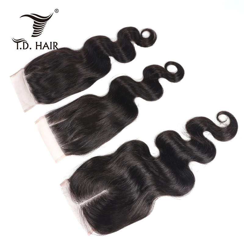 Tdhair волнистые волосы 4x4 100% натуральные для тела кружевные детей|Трессы и передние