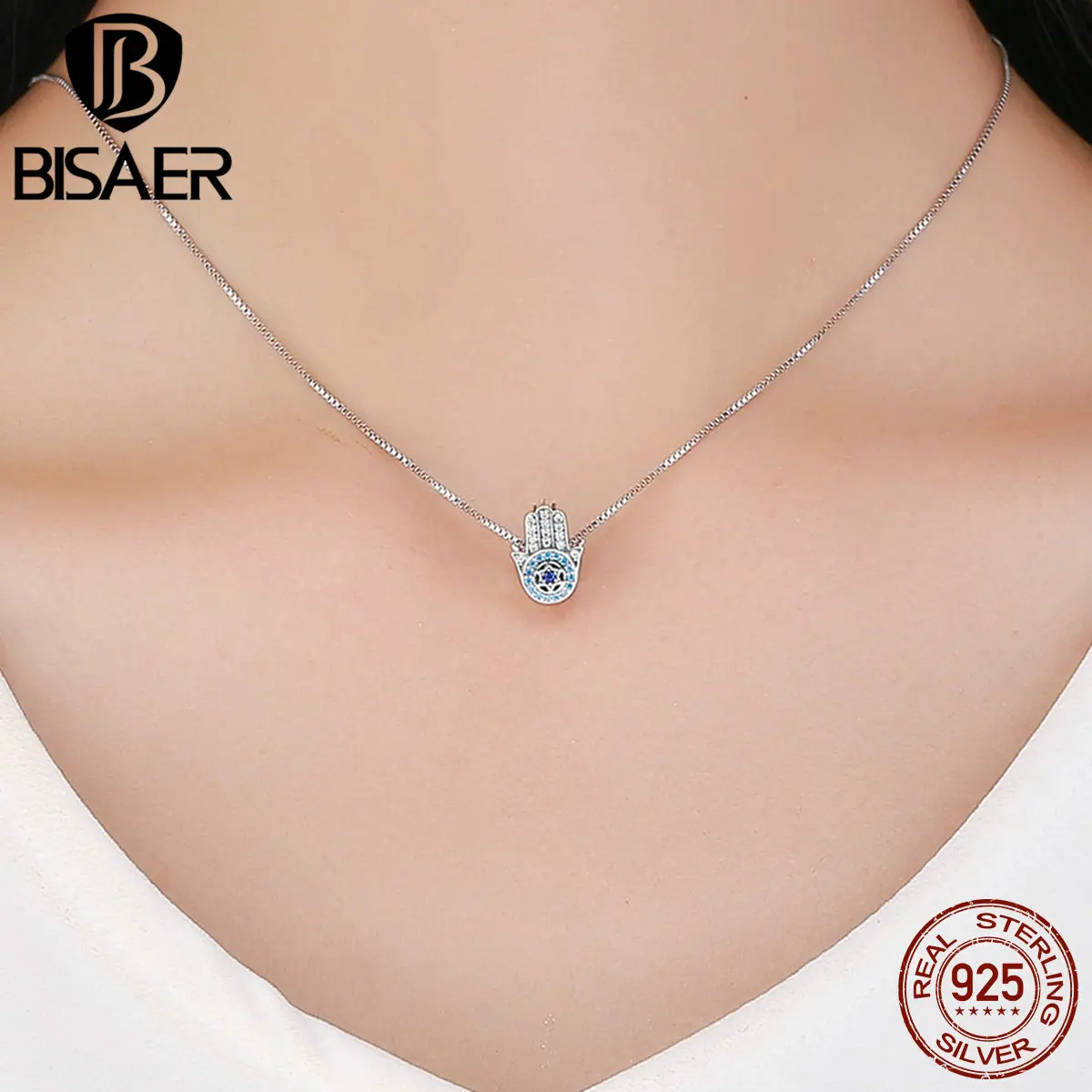 100% 925 пробы серебряные бусины Hamsa Hand Lucky Fatima для женских браслетов ECC721 | Украшения и