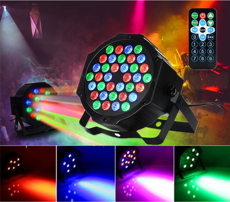 

36 LED Sound Remote Control PAR Light Auto Show Lamp DMX 512 Controller DJ Bar Stage Light for Birthday Party Wedding Club KTV