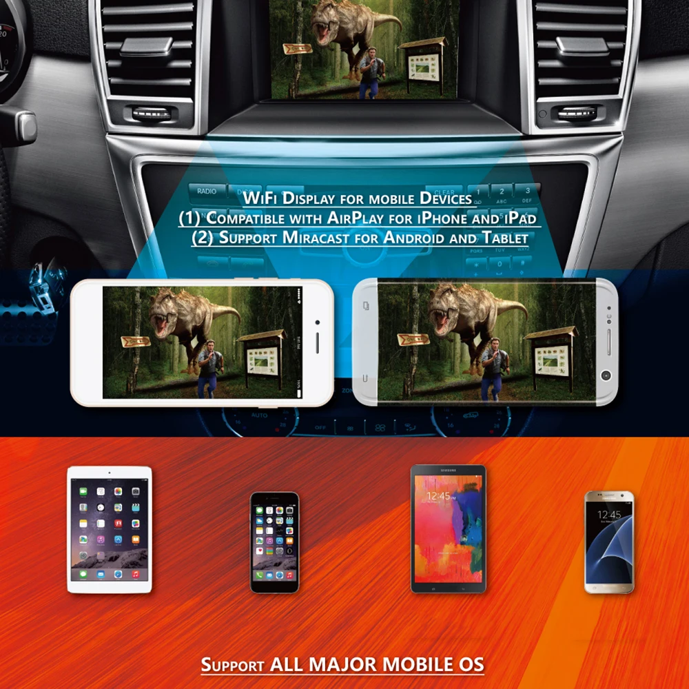 MiraScreen автомобильный wi fi дисплей ключ зеркало HD коробка трансляция Miracast DLNA gps