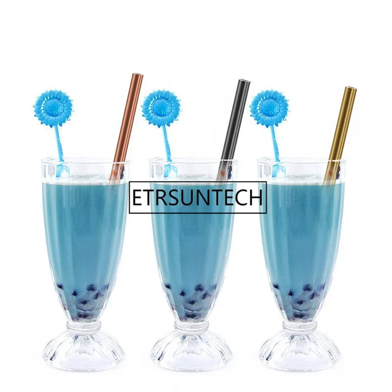 

200pcs 12mmx215mm Stainless Steel Drinking Straw with 50pcs Cleaning brush Bar tool accessories