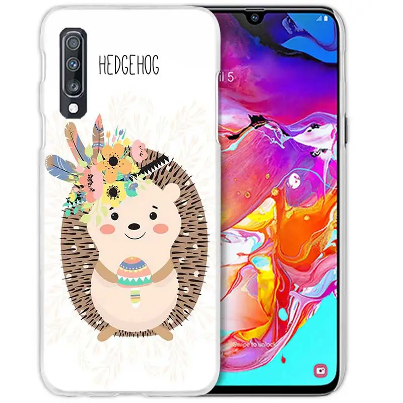 09 Тонких листов Kawai Ежик чехол для samsung Galaxy A50 A70 A20e A60 A40 A30 A20 A10 A8 A6 плюс A9 A7 Жесткий PC APhone Coque - Цвет: 09