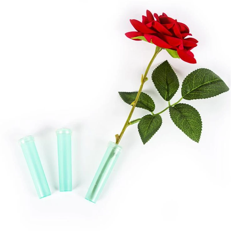 

50/100pcs Plastic Floral With Cap Fresh Flower Water Container Wedding Party Event Gift Stem Tube
