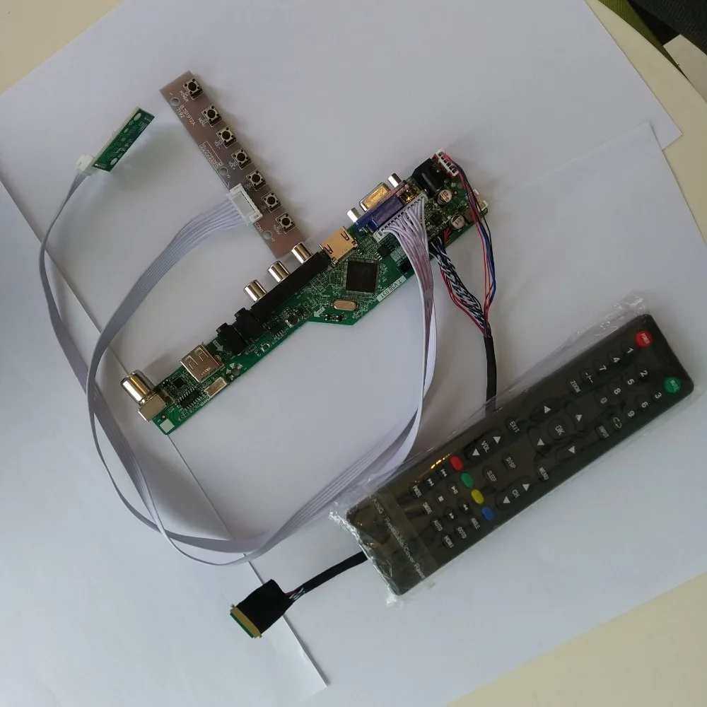 ТВ HDMI VGA AV USB аудио ЖК-дисплей светодиодный драйвер карты плате контроллера комплект 40pin для LTN156AT02 1366X768 Экран монитор