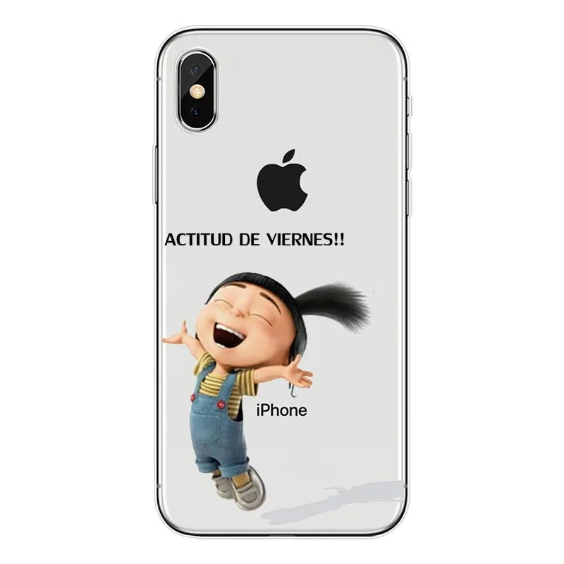 L002 Agnes Пушистый Единорог TPU Caso Capa de Мягкий силиконовый чехол для Apple iPhone 6 7 4 8 plus X 5 прозрачный чехол - Цвет: TPU