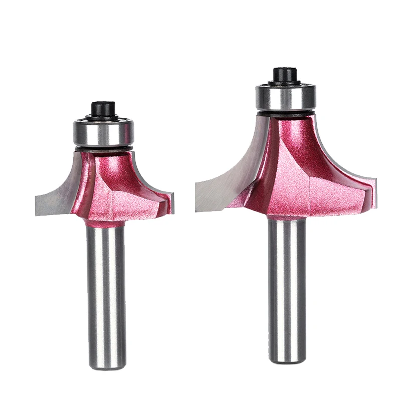 

HUHAO 1pcs 8mm Shank Round-Over Router Bits for wood Woodworking Tool endmill with bearing milling cutter Corner Round Over Bit