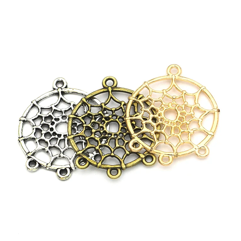 8 шт. античный посеребренный Ловец снов шармы подвески браслеты ожерелья