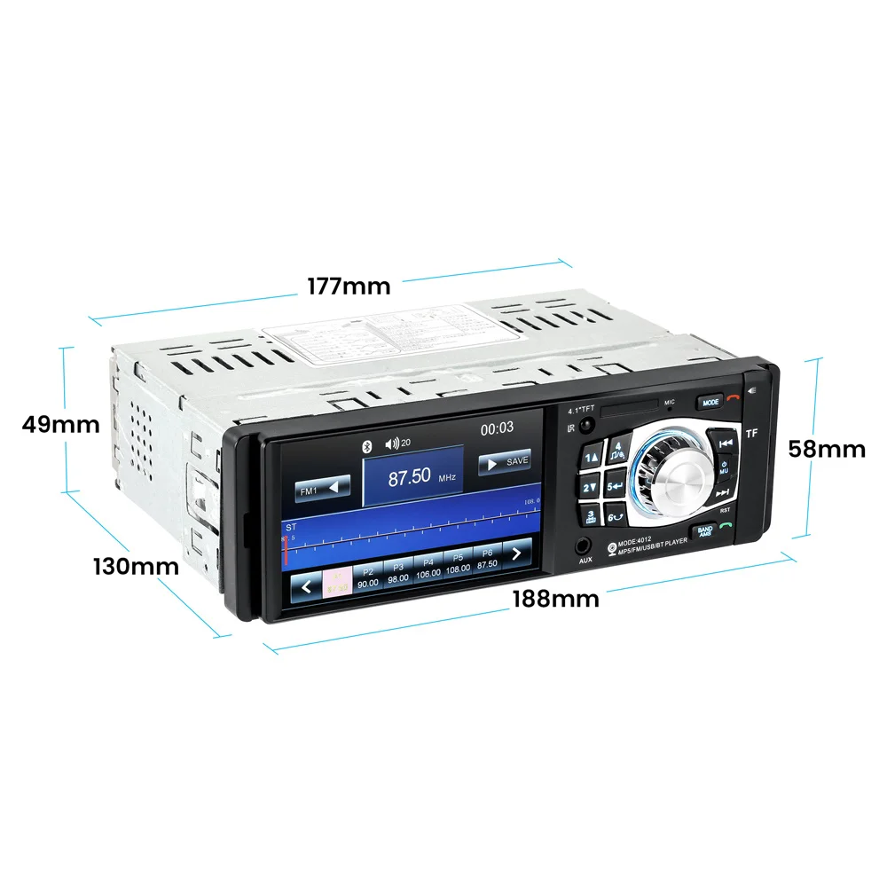 Авторадио 1 din автомагнитола bluetooth автомобильный аудио плеер с HD цифровым экраном FM MP3 MP4 плеер обратное изображение SD USB зарядное устройство