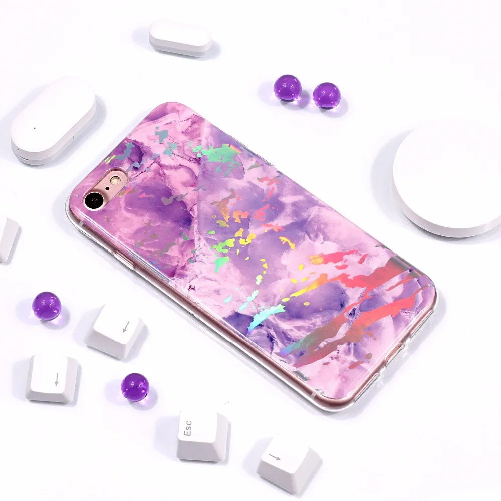 Meetcases фиолетовый holo мраморный телефонные чехлы для Iphone X TPU Мягкий материал Новое