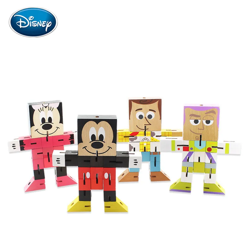 Дисней Микки Минни деревянный куб складной гуманоидный Мода для родителей и