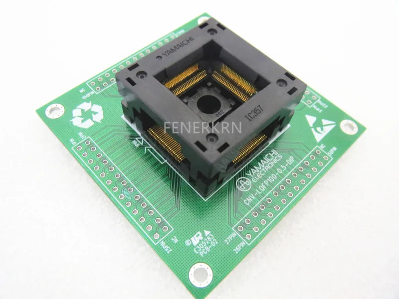 Opentop QFP100 LQFP100 IC357 YAMAICHI pitch: 0.5mm IC Burning seat Adapter testing seat Test Socket test bench