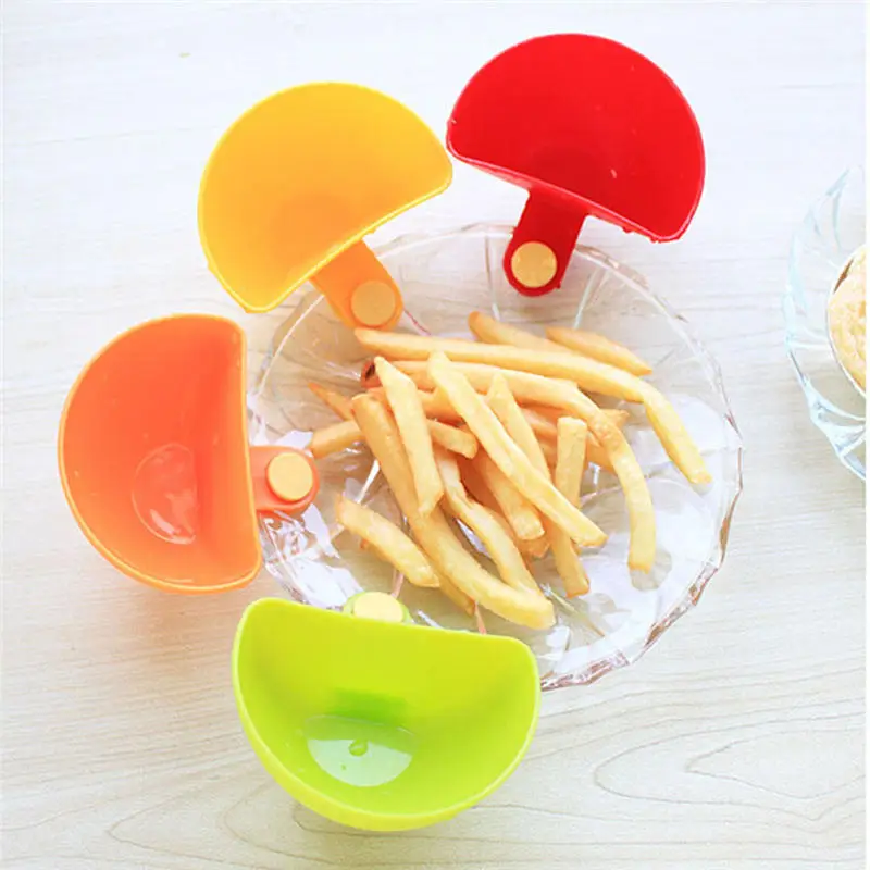 4pcs/set Dip Saucers Assorted Salad Sauce Ketchup Jam Clip Cup Bowl For Tomato Salt Vinegar Sugar Flavor Splice Kitchen Tool | Дом и сад